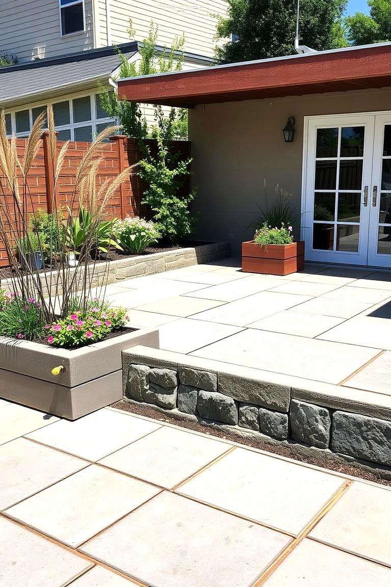 Eco Friendly Green Space - 24 Raised Concrete Patio Ideas