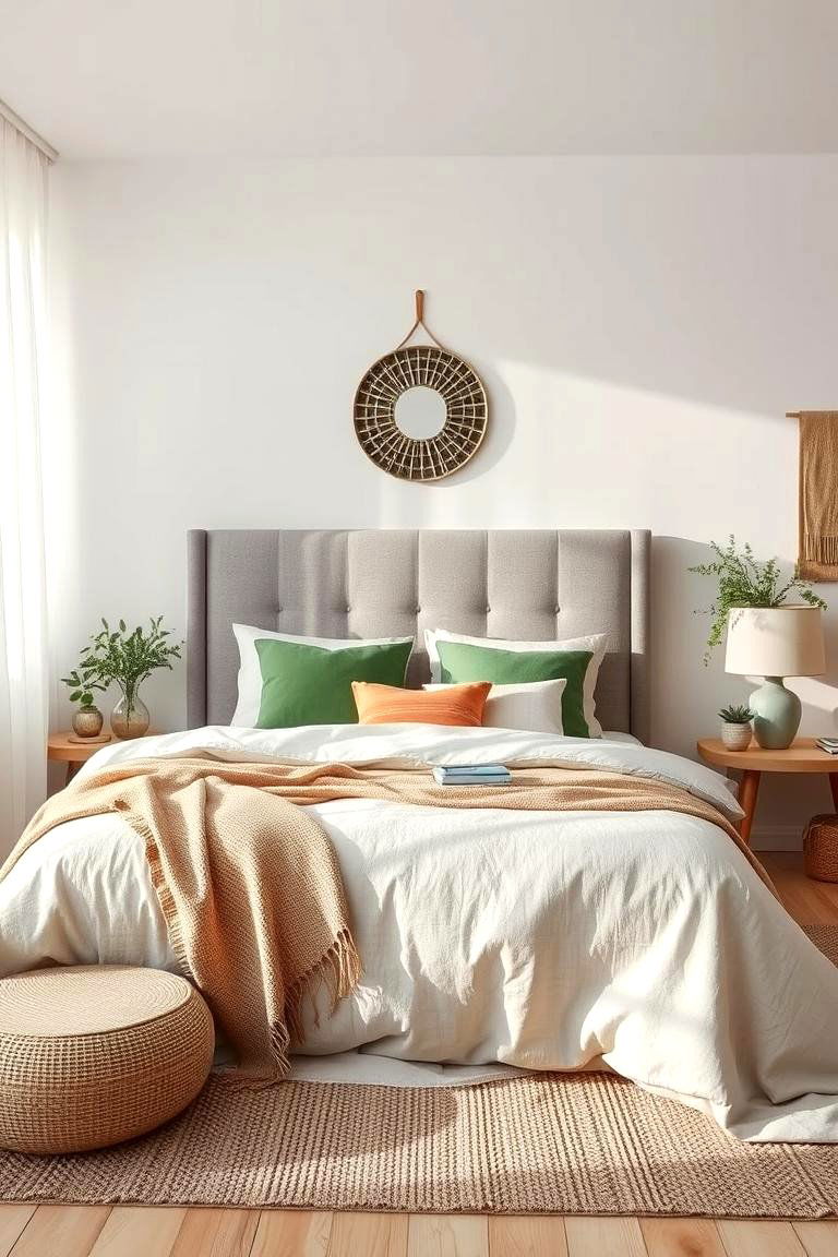 Eco Friendly Grey Sanctuary - 24 Grey Headboard Bedroom Ideas