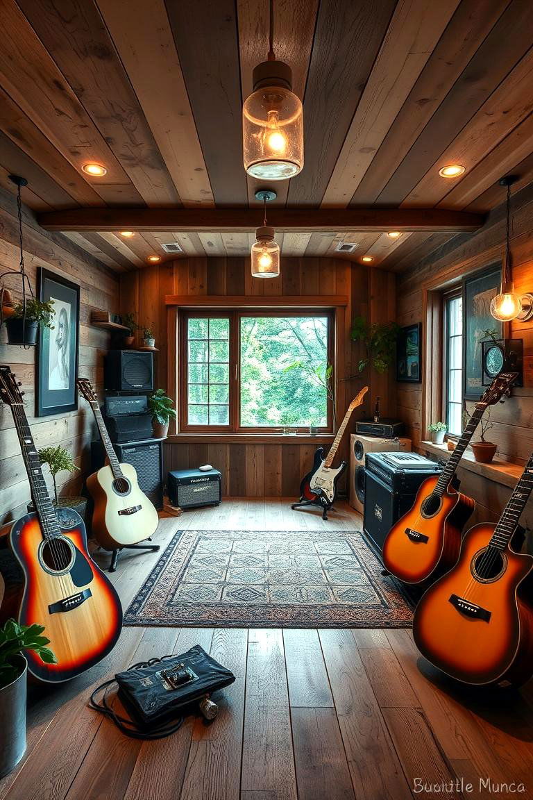 Eco Friendly Guitar Oasis - 24 Guitar Room Ideas