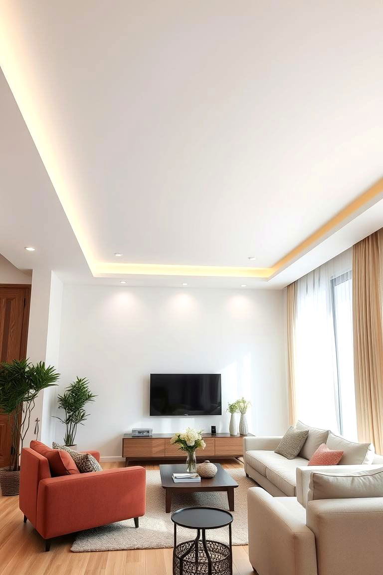 Eco Friendly Gypsum False Ceiling Design - 24 Living Room False Ceiling Design Ideas