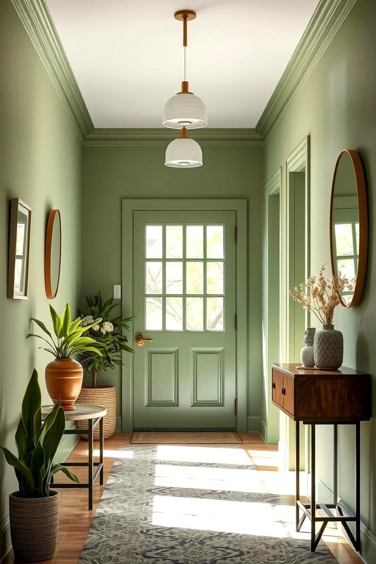 Eco Friendly Hallway - 24 Sage Green Paint Color Ideas