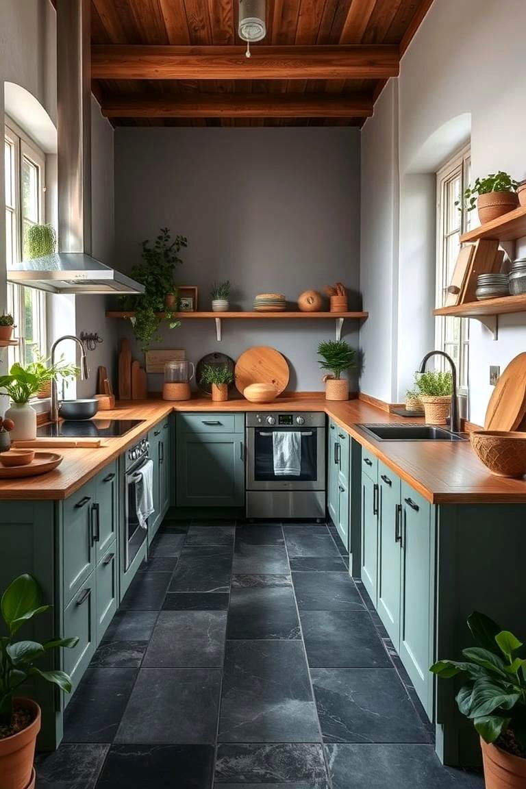 Eco Friendly Kitchen Oasis - 24 Kitchens With Slate Floors