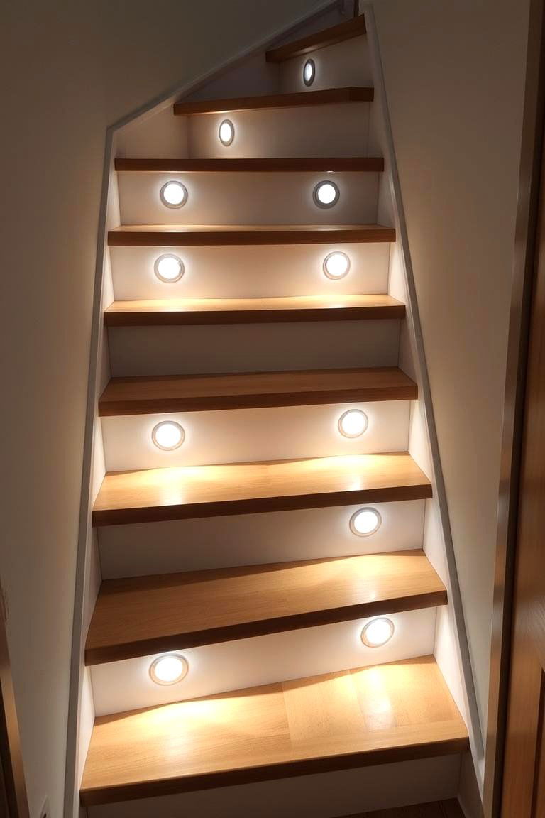 Eco Friendly LED Puck Lights - 24 Staircase Lighting Ideas