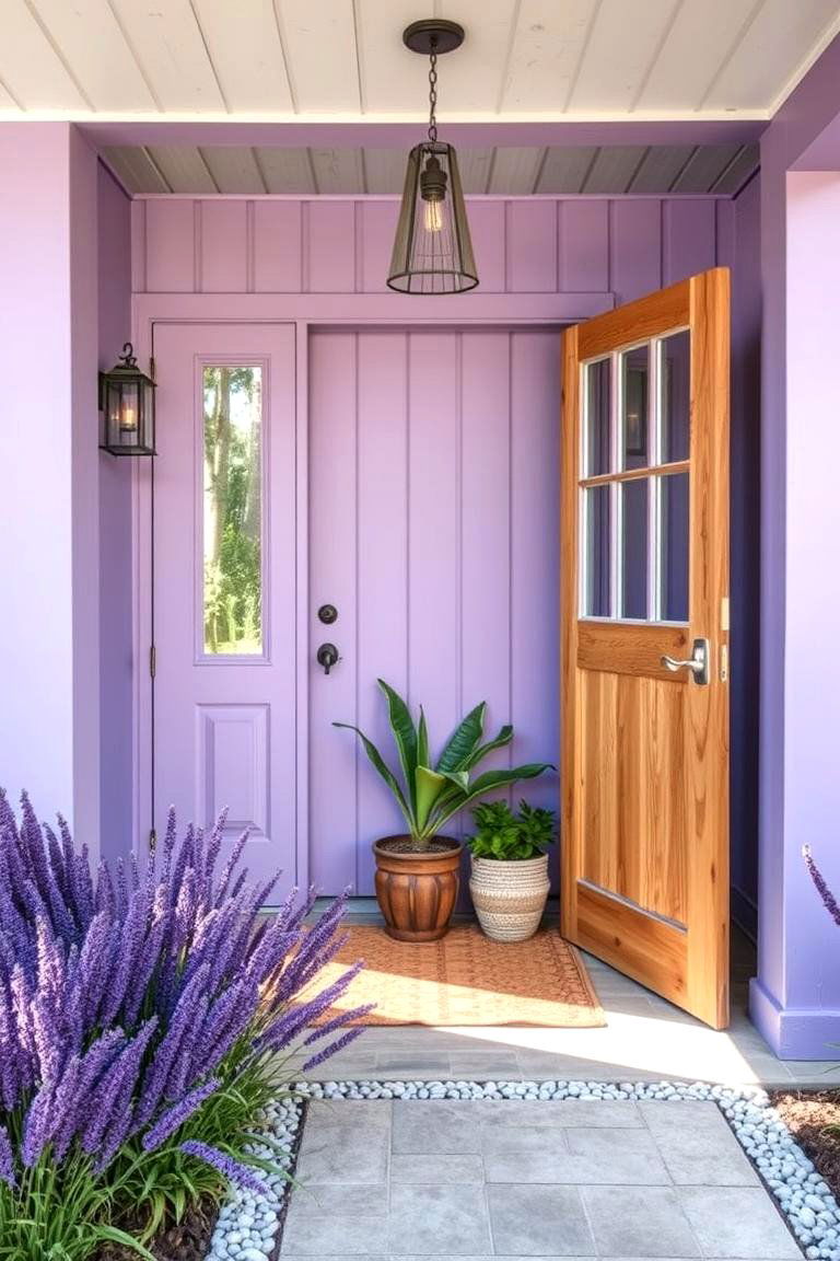 Eco Friendly Lavender Front Entry - 24 Lavender Front Door Ideas