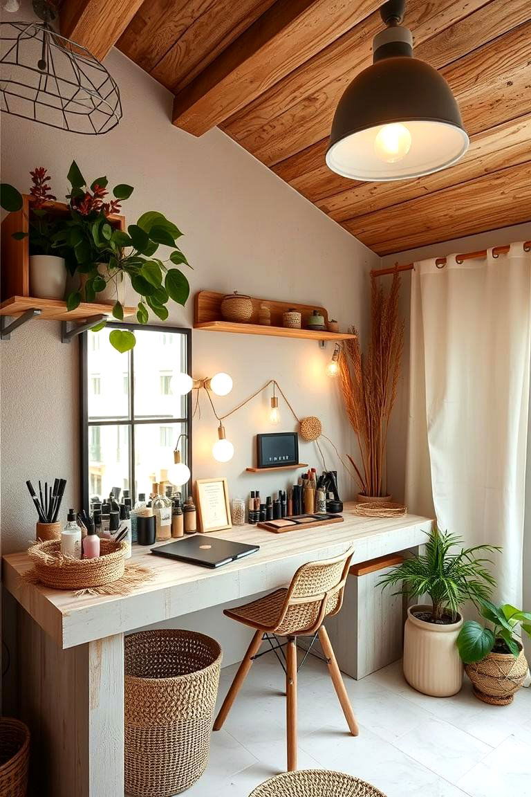 Eco Friendly Makeup Area - 24 Makeup Room Ideas