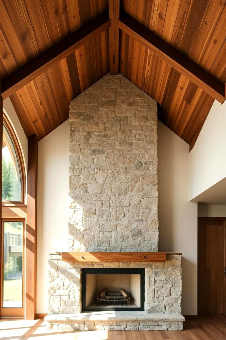 Eco Friendly Material Choices - 24 Rooms With Fireplaces With Vaulted Ceilings Features