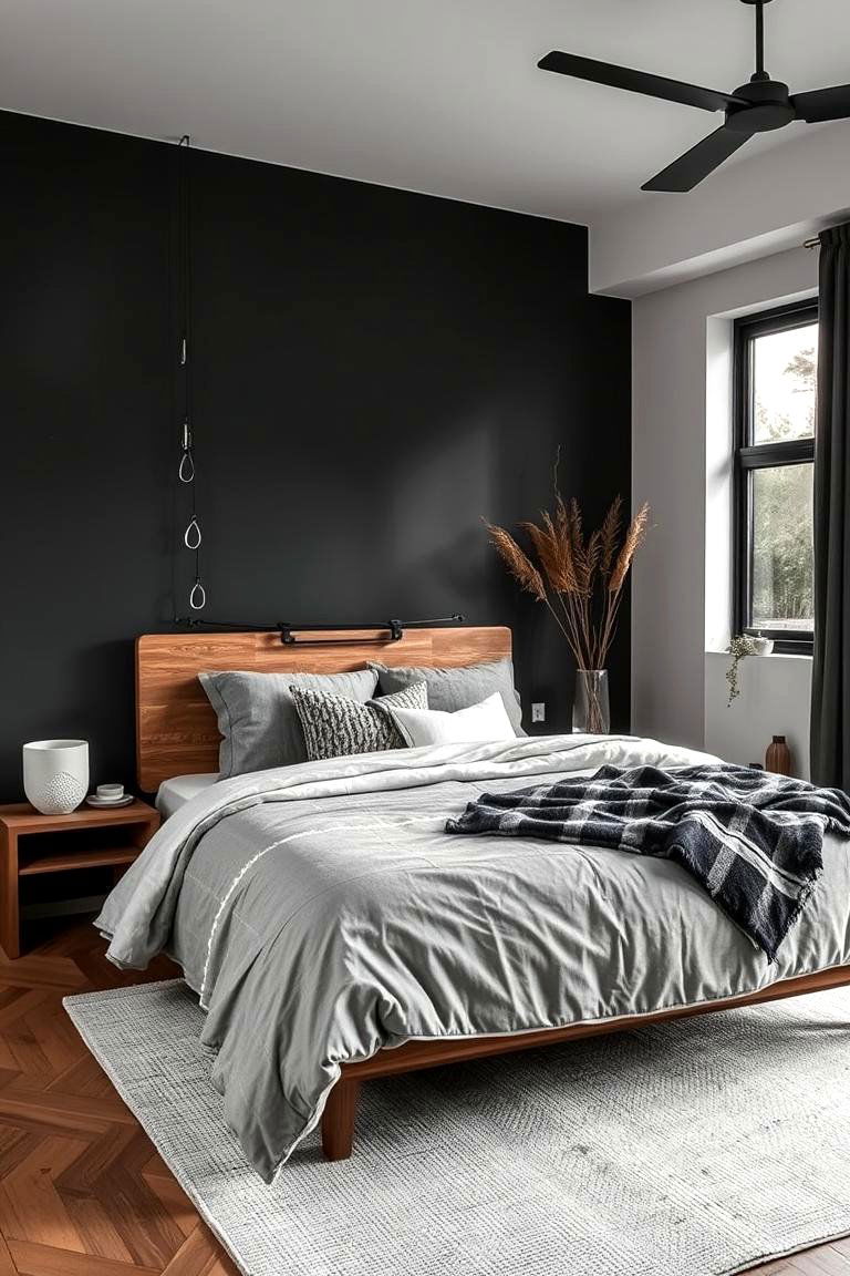 Eco Friendly Materials - 24 Dark Grey Bedroom Ideas