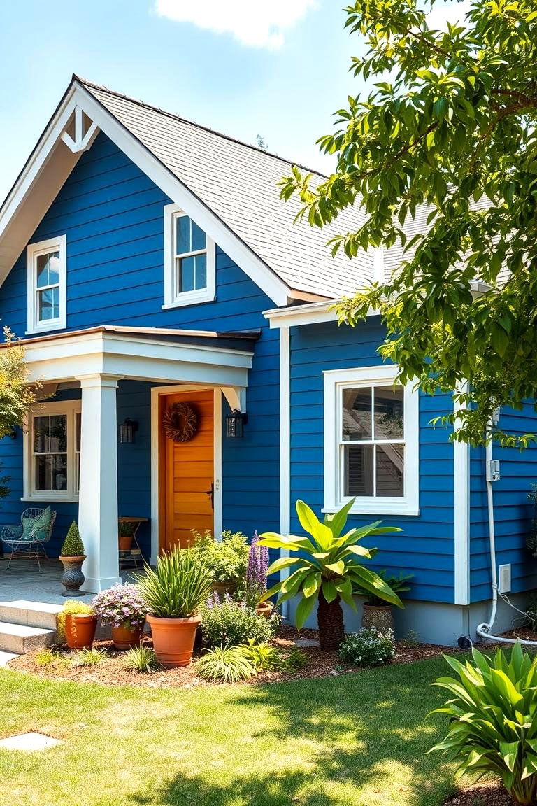 Eco Friendly Materials Integration - 24 Blue House Siding With White Trim