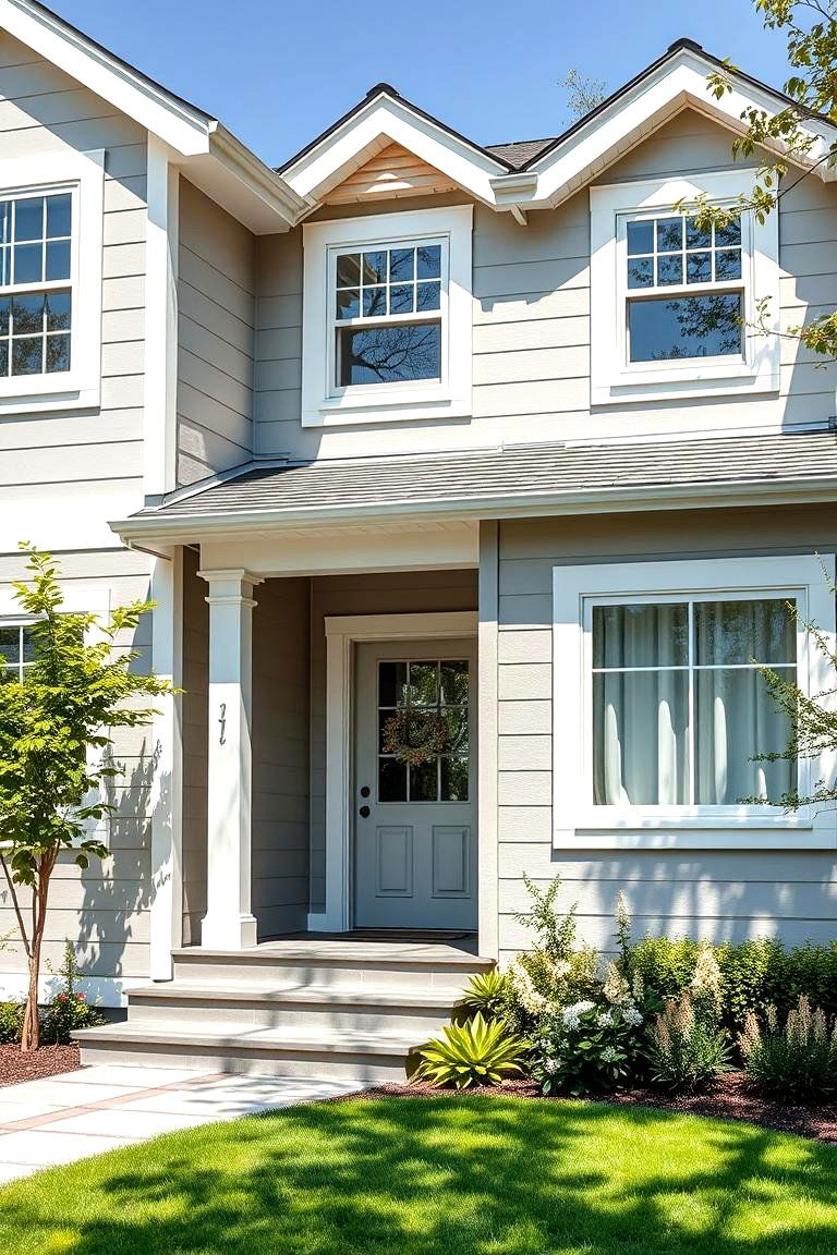 Eco Friendly Modern Design - 24 Light Grey House With White Trim Design Ideas