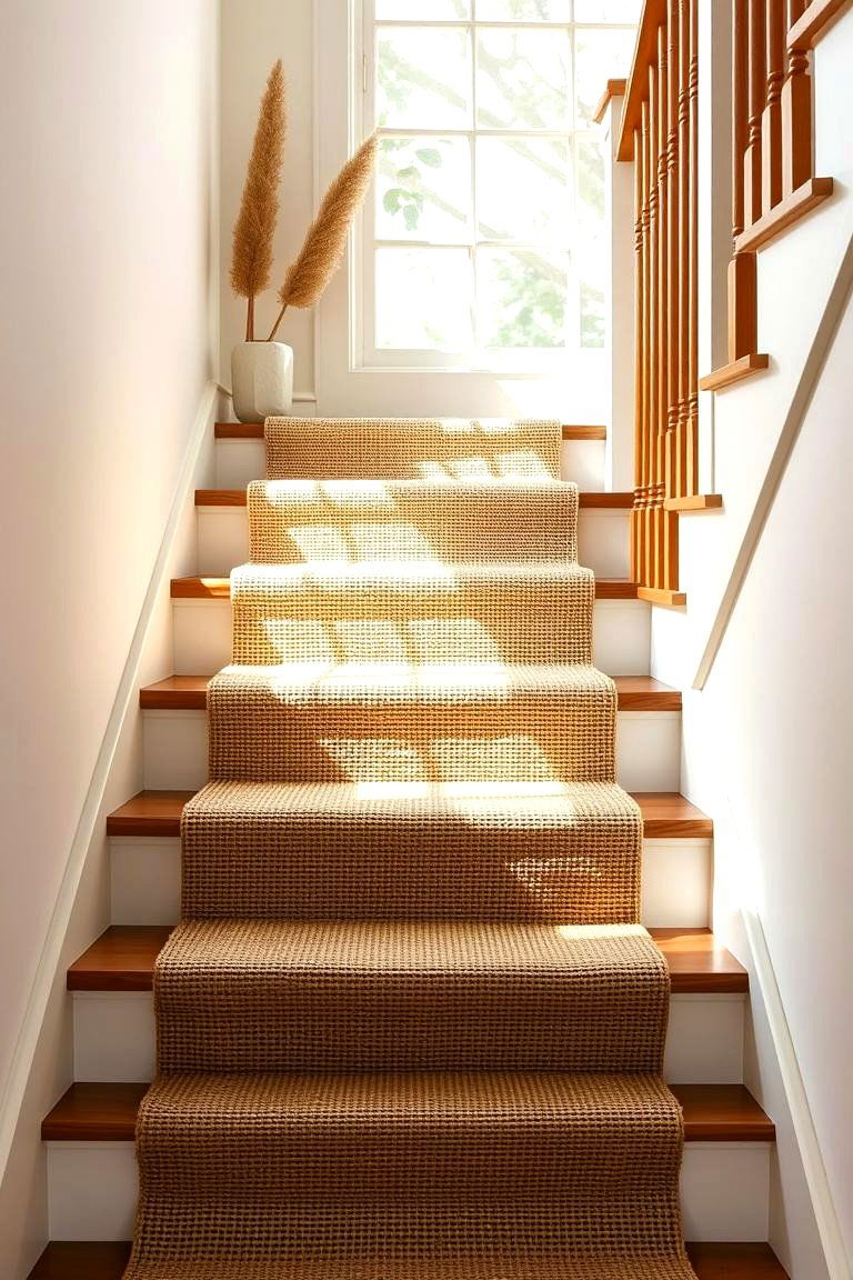Eco Friendly Natural Fiber Runner - 24 Stair Runner Ideas
