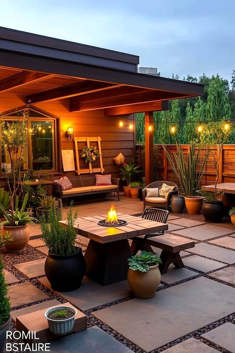 Eco Friendly Natural Patio - 24 Front Yard Patio Ideas