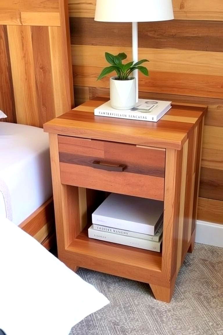 Eco Friendly Nightstand with Sustainable Materials - 24 Nightstand Decor Ideas