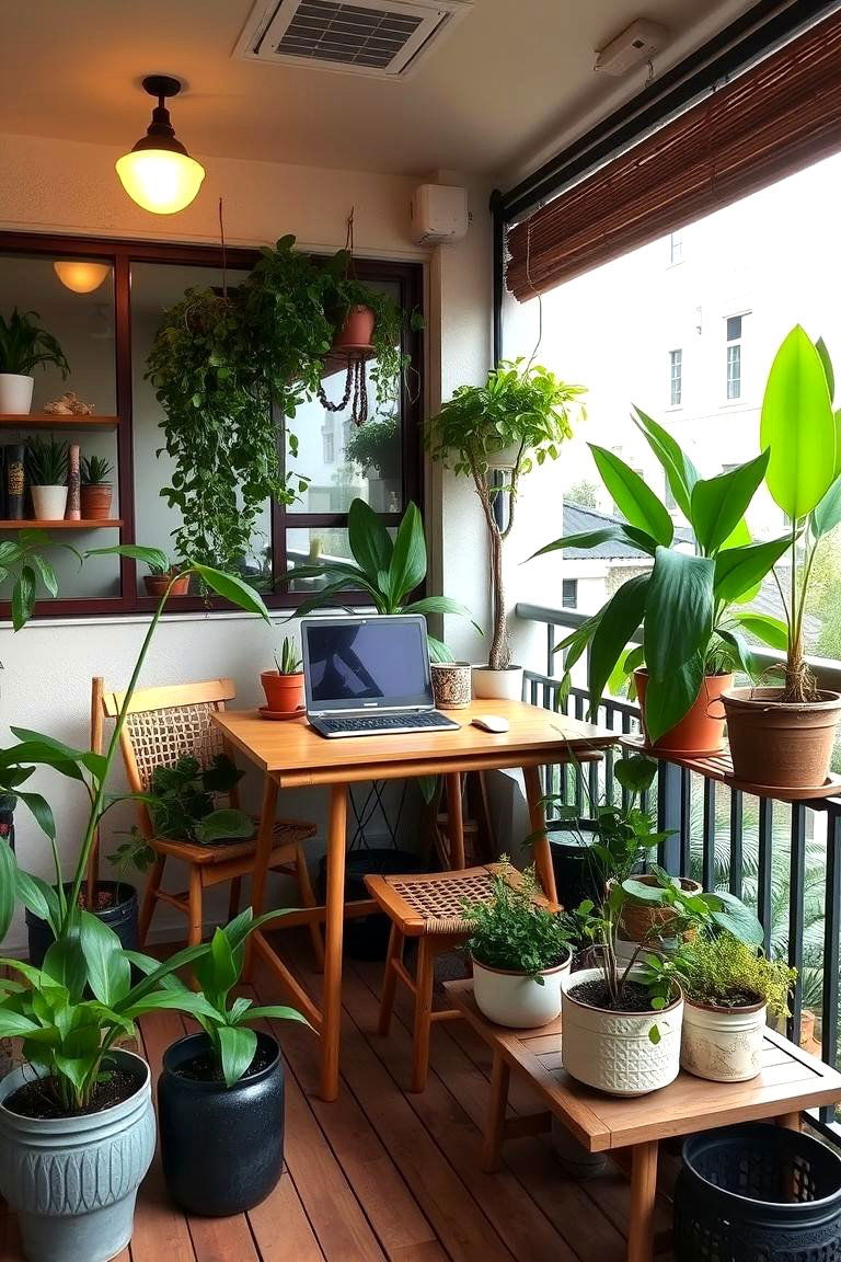 Eco Friendly Office with Recycled Materials - 24 Balcony Office Ideas