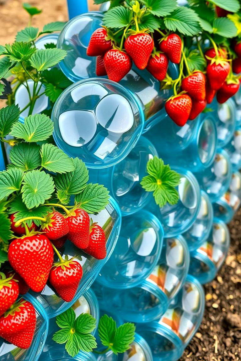 Eco Friendly Plastic Bottle Planters - 24 Strawberry Planter Ideas