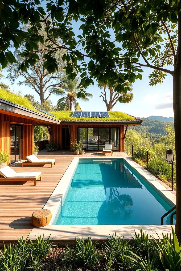 Eco Friendly Pool Retreat - 24 Rustic Pool House Ideas