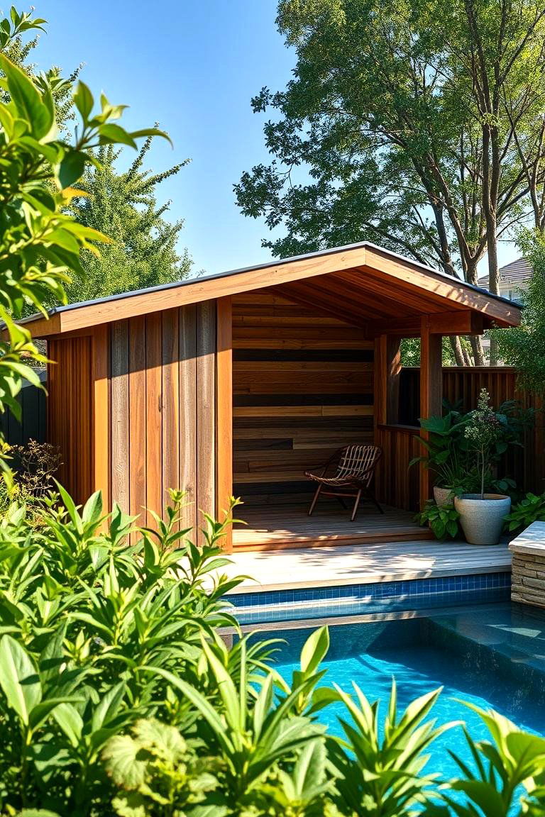 Eco Friendly Pool Shed Design - 24 Pool Shed Ideas