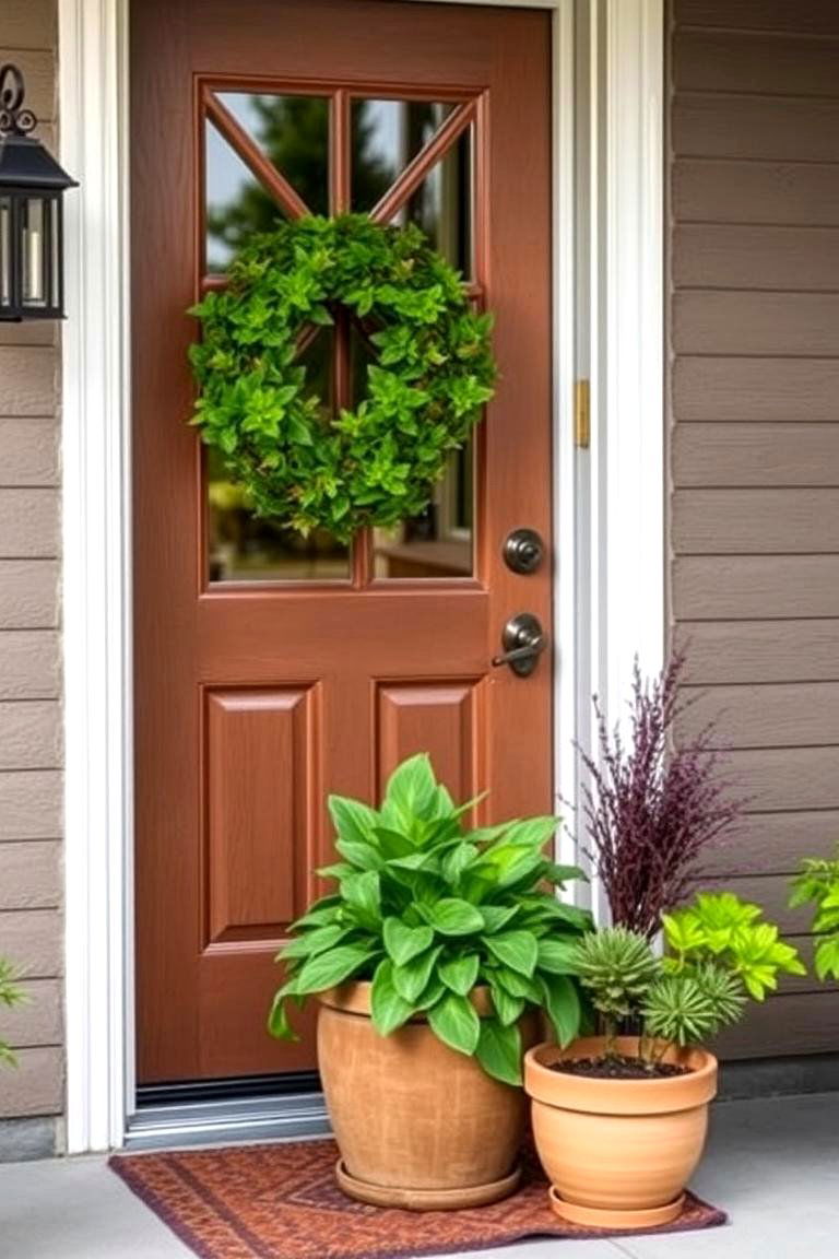 Eco Friendly Potted Plants - 24 Summer Front Door Decor Ideas