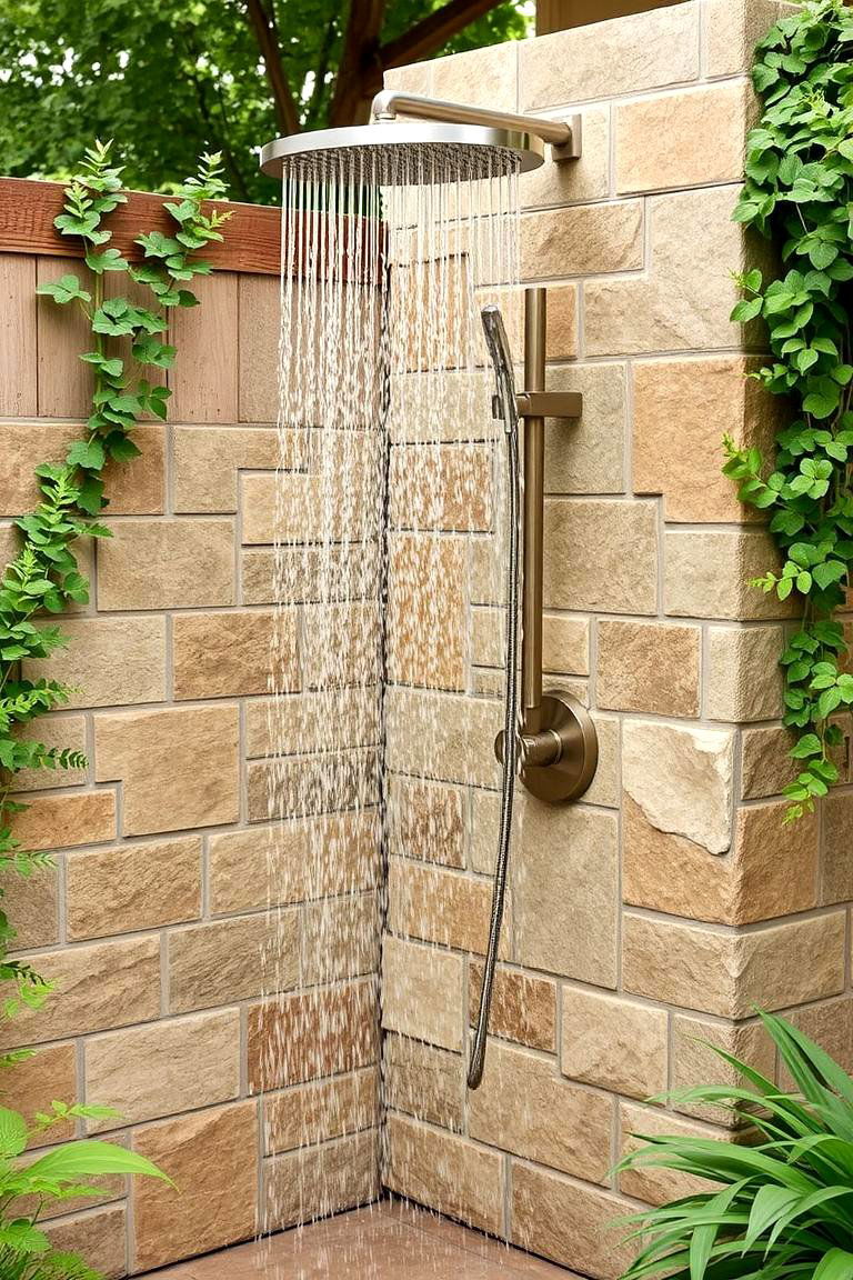 Eco Friendly Rainfall Outdoor Shower - 24 Outdoor Shower Ideas