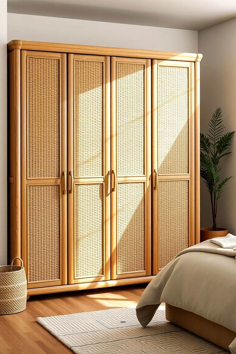 Eco Friendly Rattan Wardrobe - 24 rattan bedroom furniture ideas