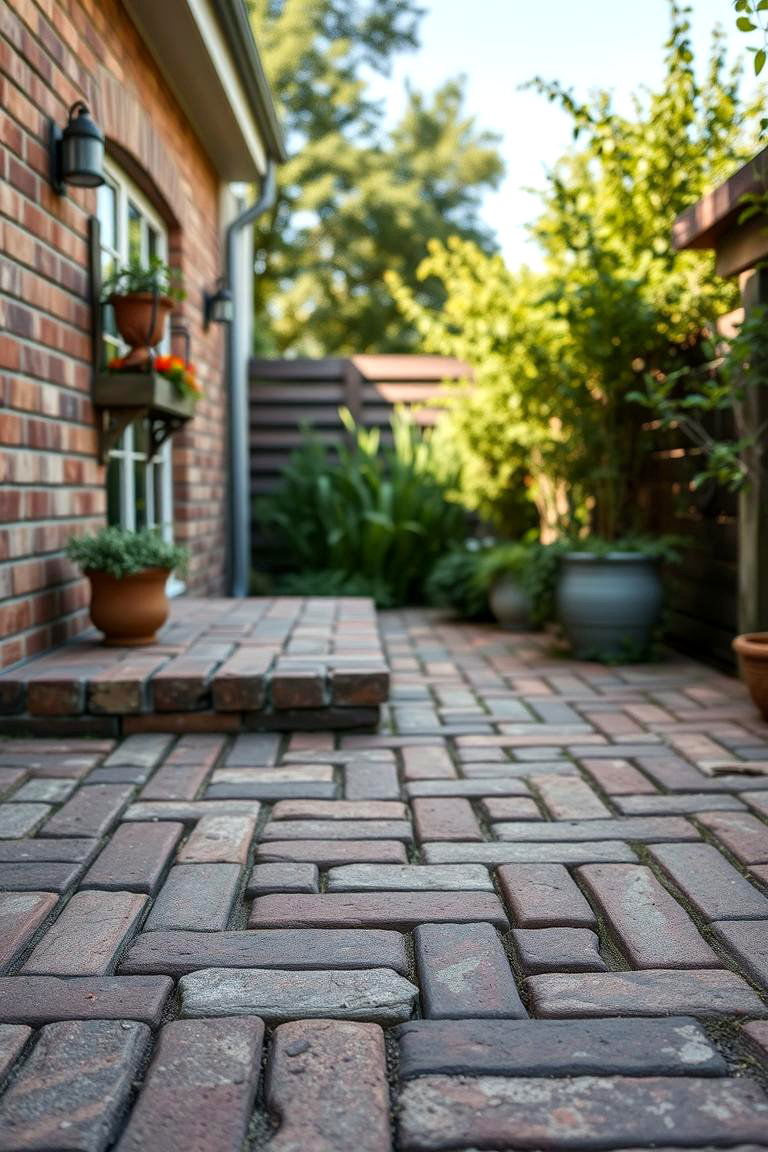 Eco Friendly Reclaimed Brick Design - 24 herringbone brick patio designs