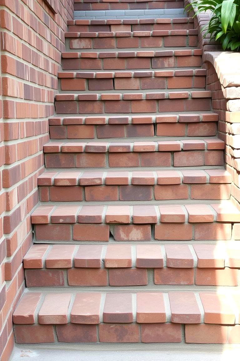 Eco Friendly Reclaimed Brick Steps - 24 Brick Front Steps Design Ideas