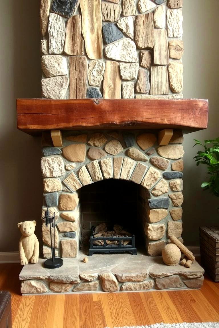 Eco Friendly Reclaimed Material Hearth - 24 Fireplace Hearth Ideas