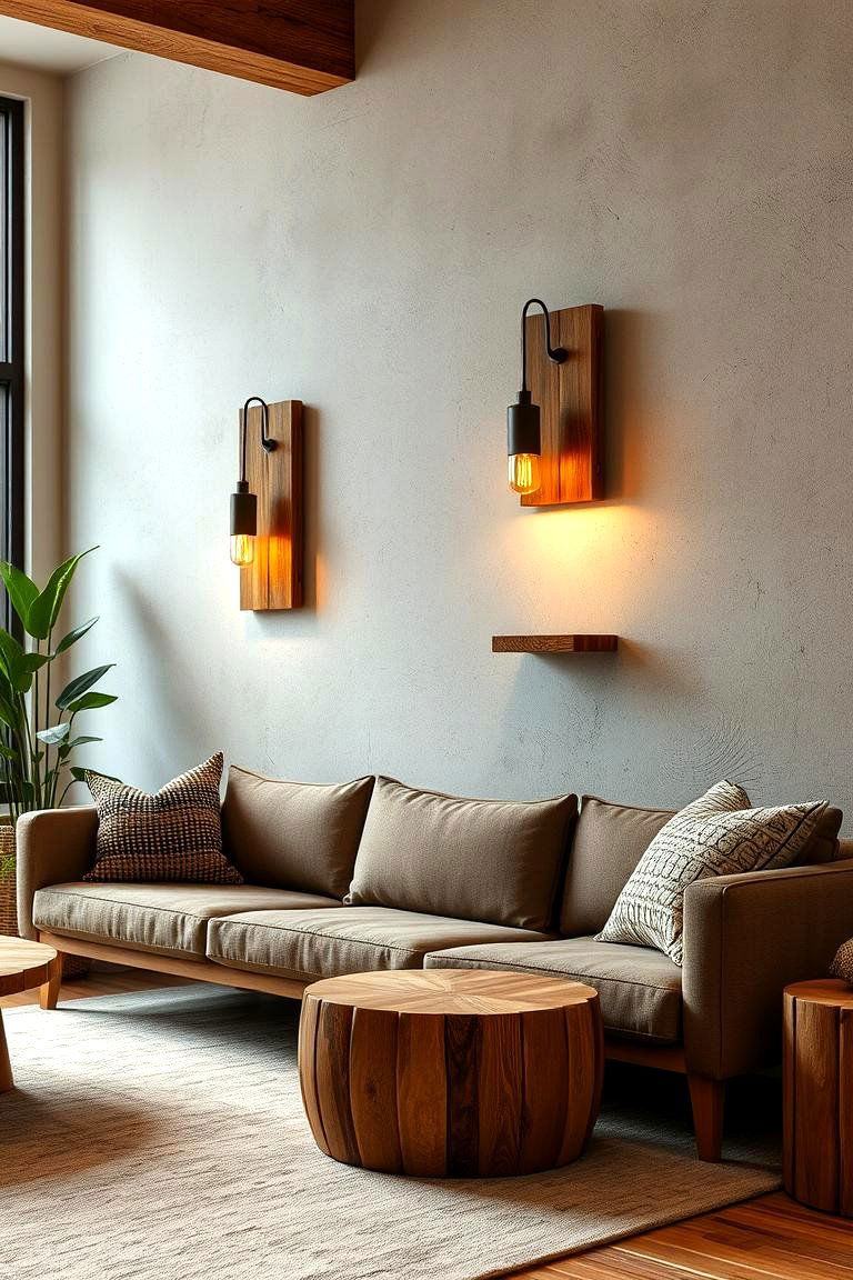 Eco Friendly Reclaimed Material Wall Sconces for Sustainable Style - 24 Living Room Wall Lighting Ideas