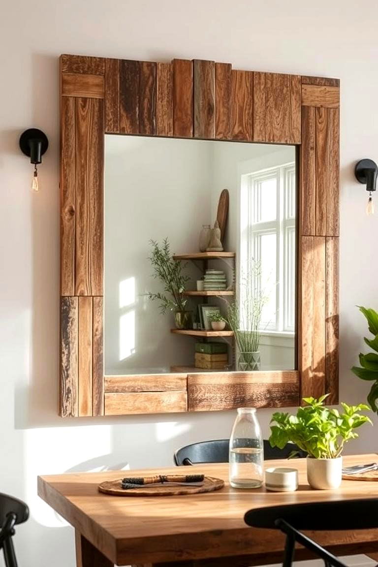 Eco Friendly Reclaimed Mirror - 24 Dining Room Mirror Ideas