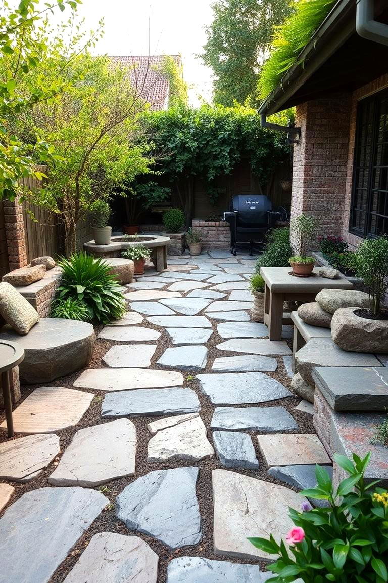 Eco Friendly Reclaimed Stone Patio - 24 Stone Patio Ideas