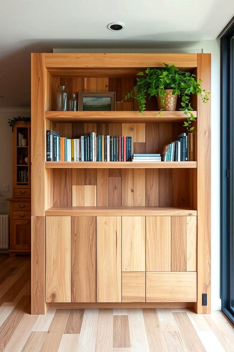 Eco Friendly Reclaimed Wood Bookshelf - 24 Living Room Bookshelf Ideas