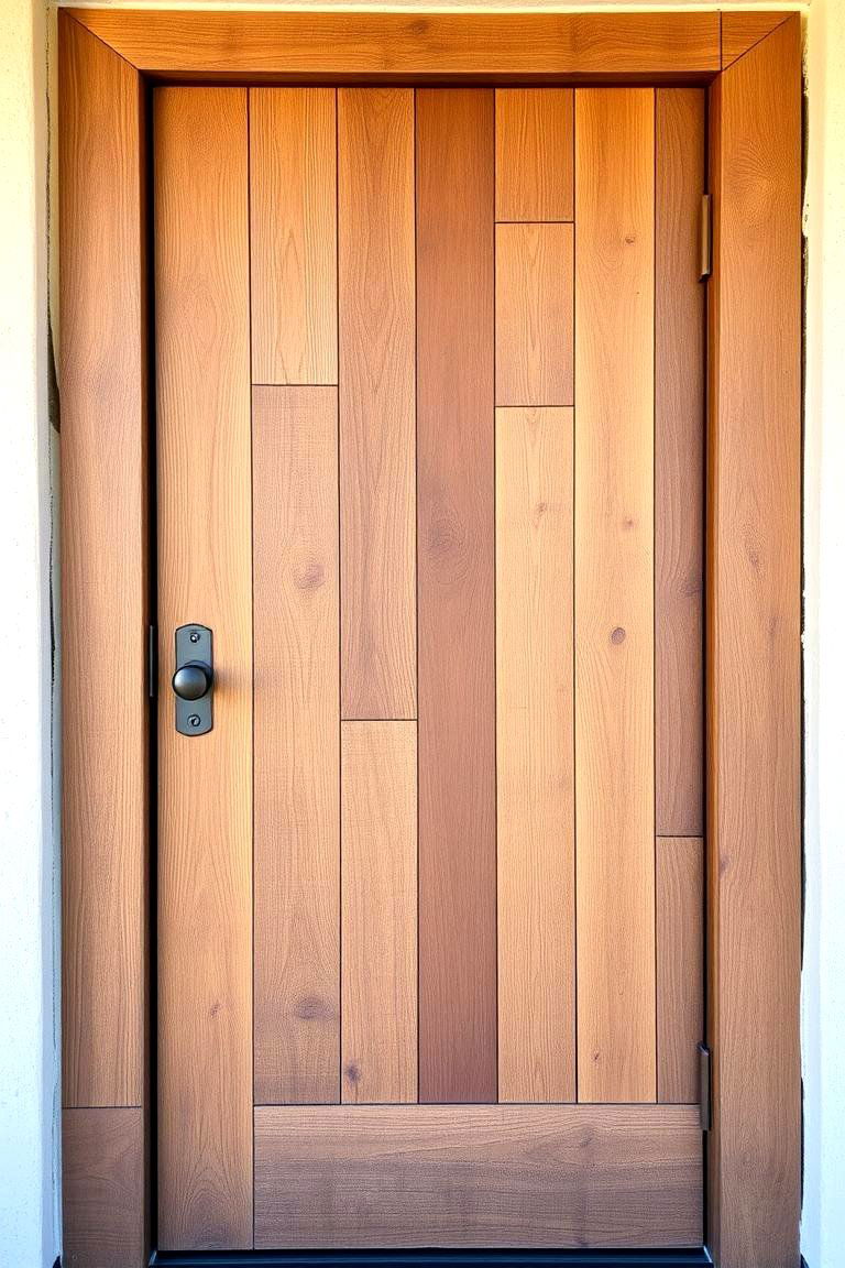 Eco Friendly Reclaimed Wood Design - 24 Brown Front Door Ideas