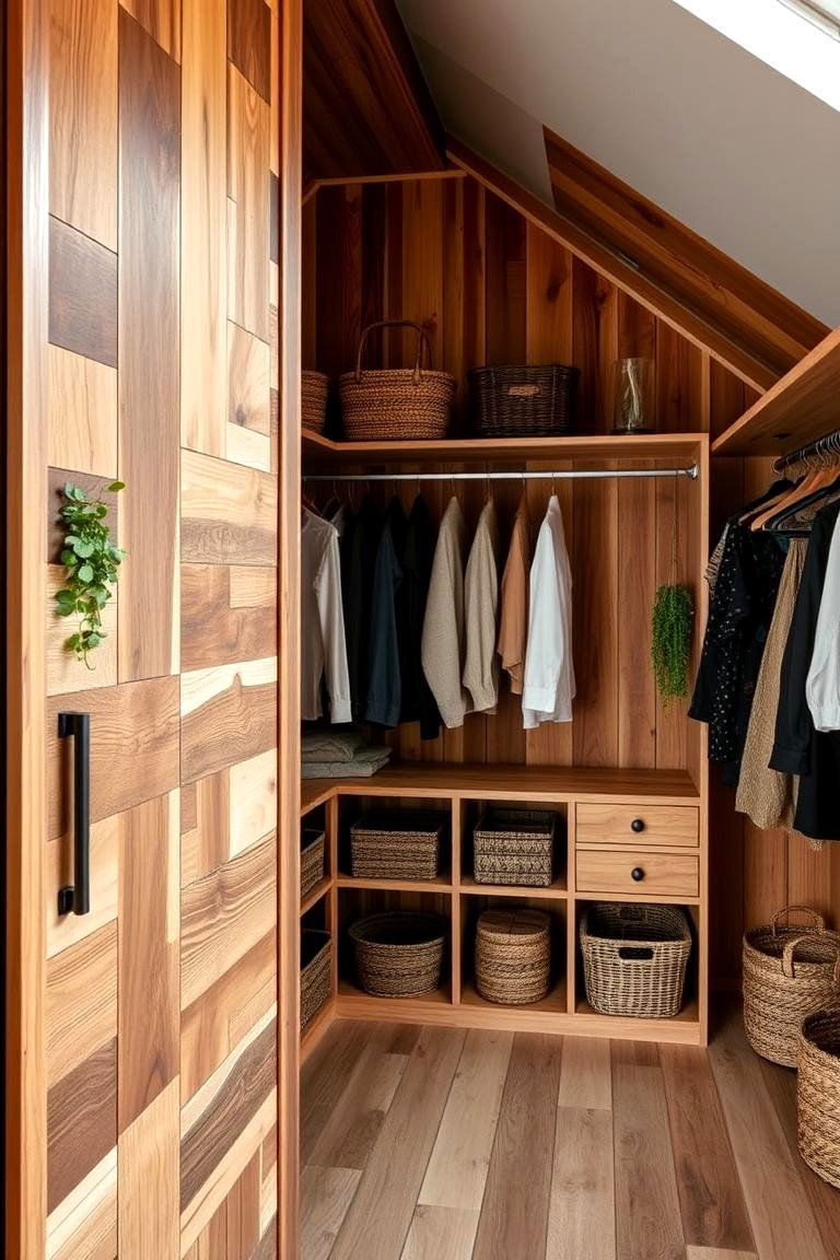 Eco Friendly Reclaimed Wood Designs - 24 Sloped Ceiling Closet Ideas
