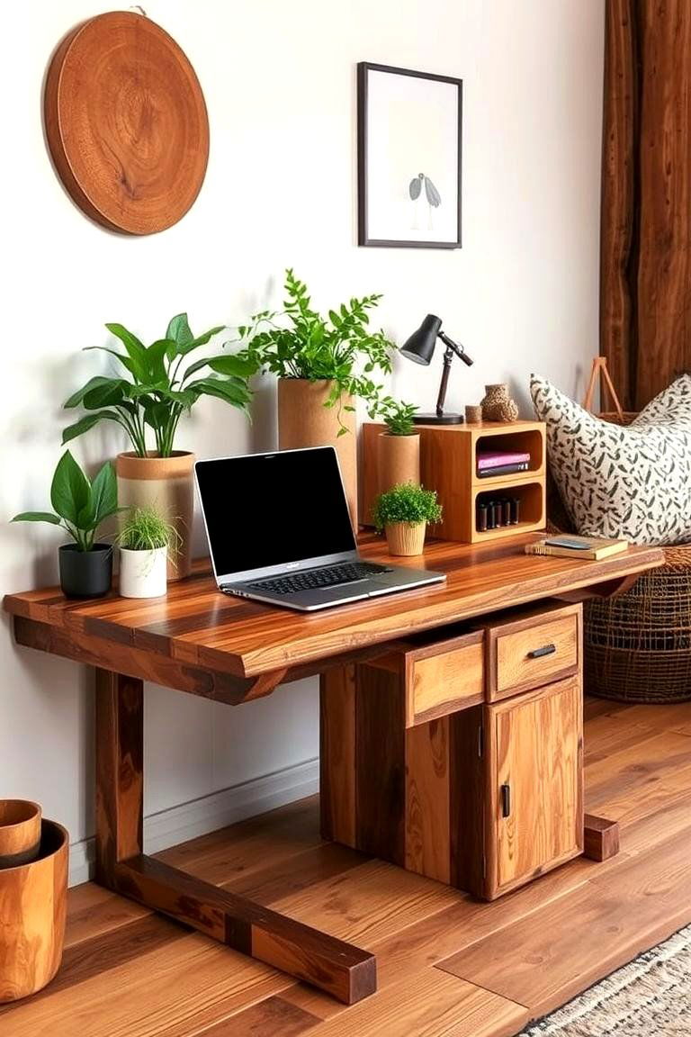 Eco Friendly Reclaimed Wood Desk - 24 Desk in Living Room Ideas