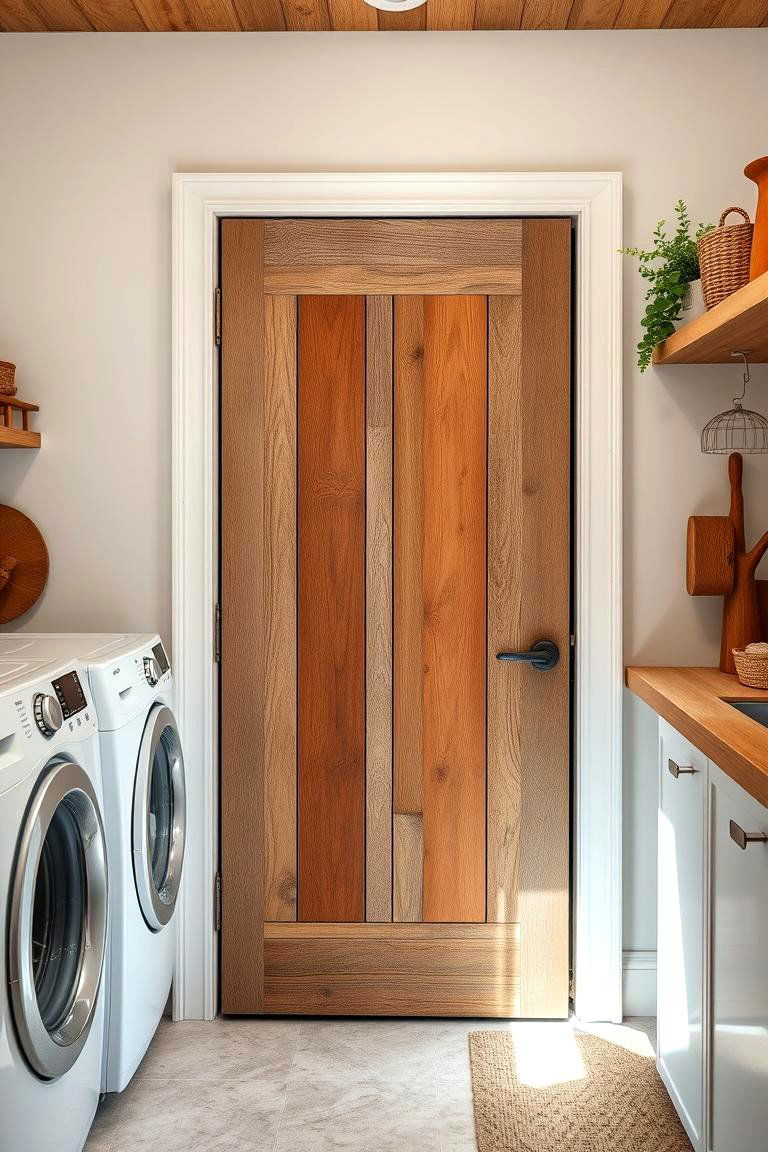 Eco Friendly Reclaimed Wood Door - 24 Laundry Room Door Ideas