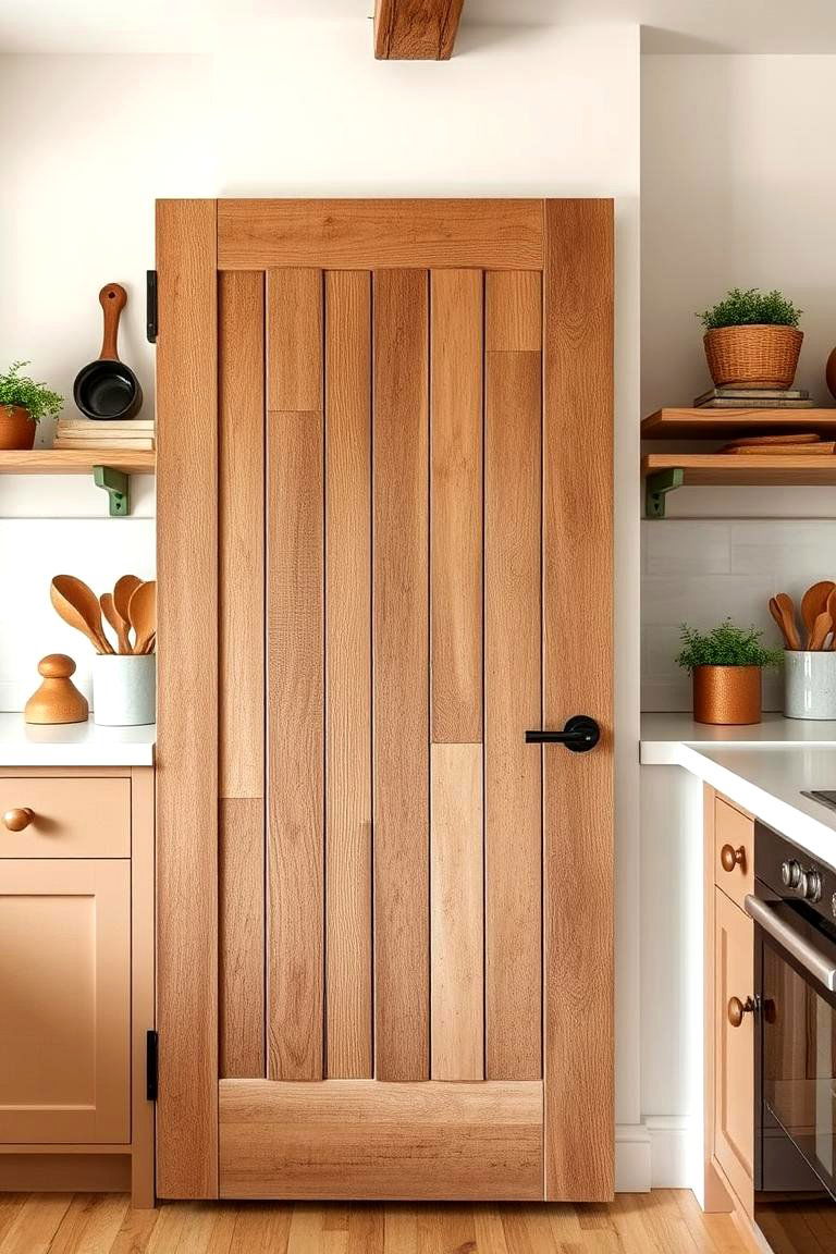 Eco Friendly Reclaimed Wood Door - 24 Kitchen Door Design Ideas