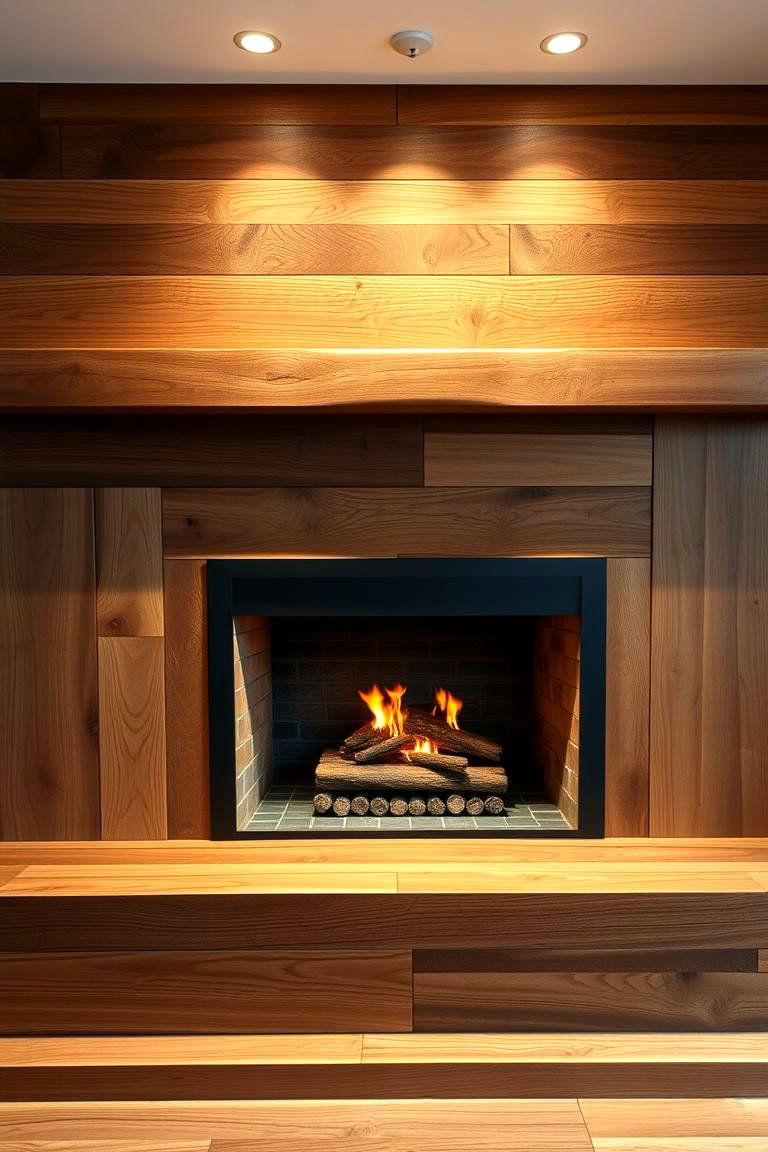 Eco Friendly Reclaimed Wood Fireplace - 24 Fireplace Built-in Ideas