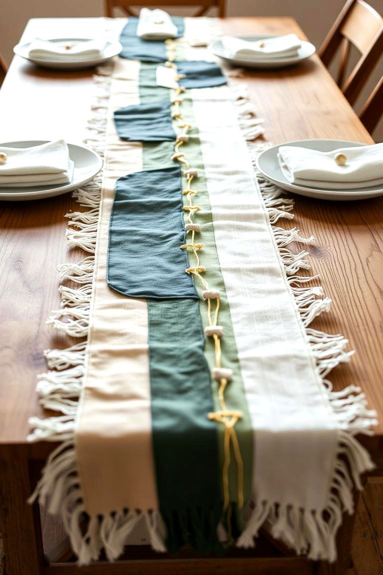Eco Friendly Recycled Fabric Table Runner - 24 Table Runner Ideas