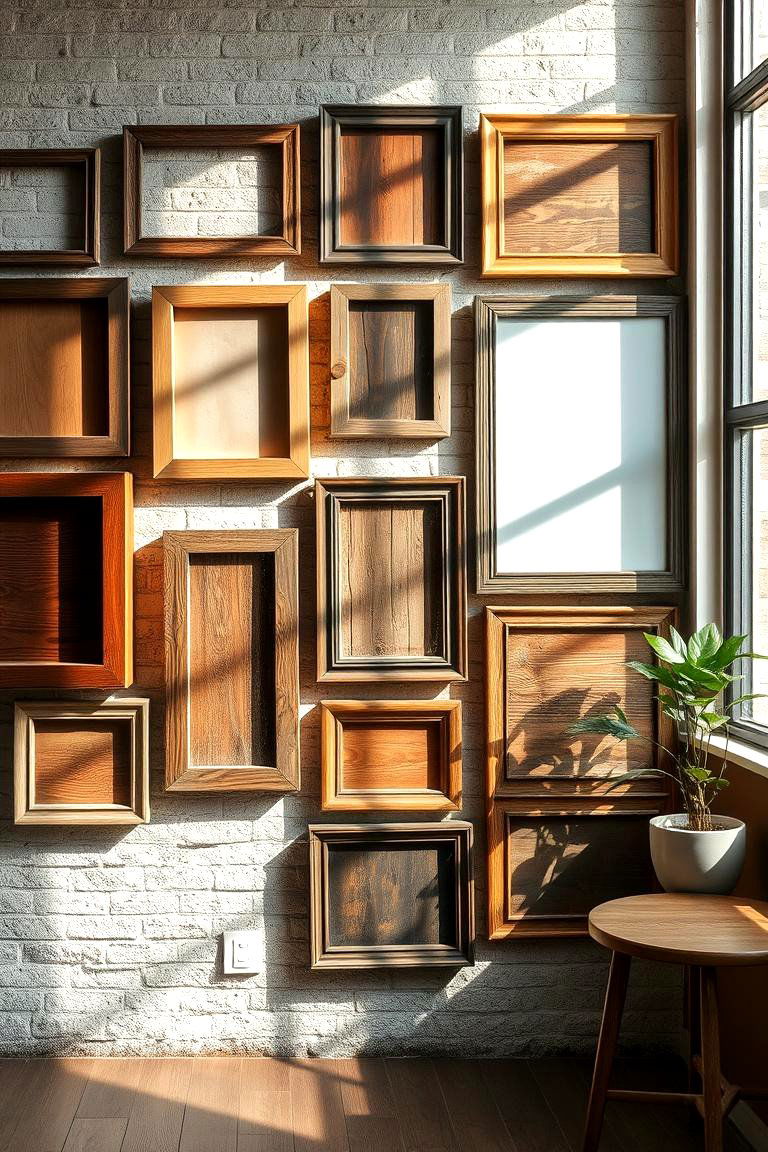 Eco Friendly Recycled Frame Wall - 24 Photo Wall Ideas