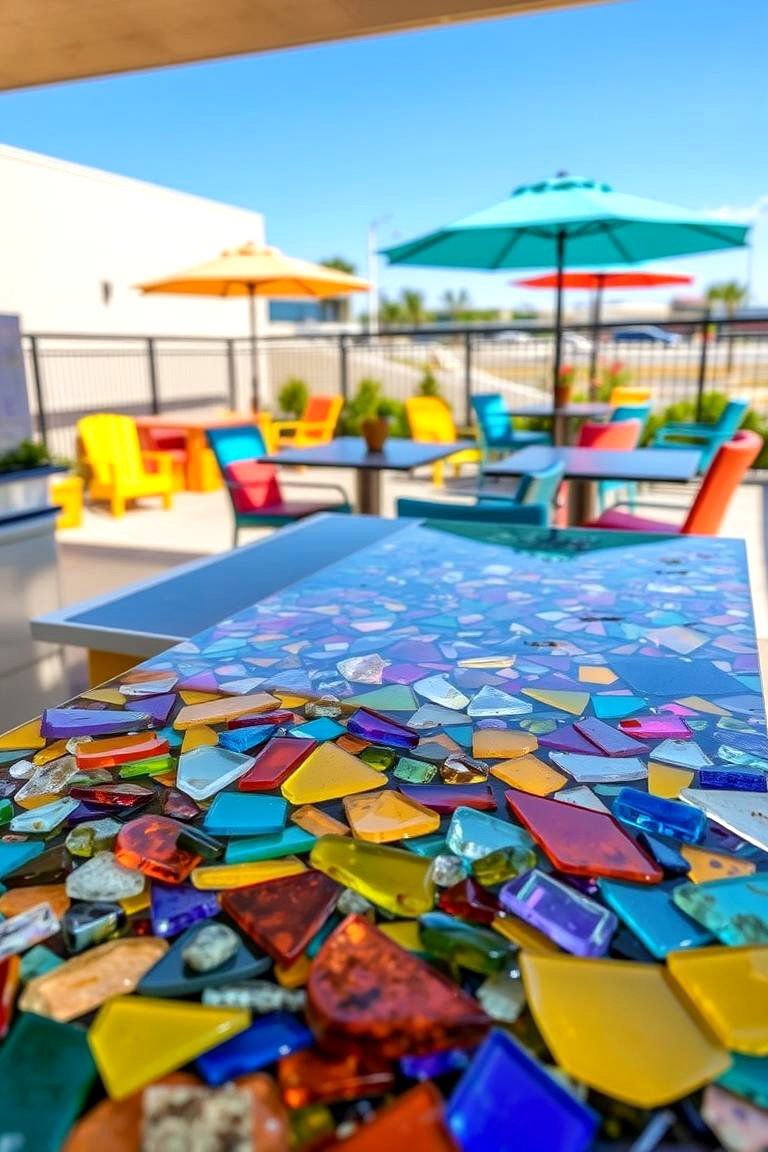 Eco Friendly Recycled Glass - 24 Outdoor Countertop Ideas