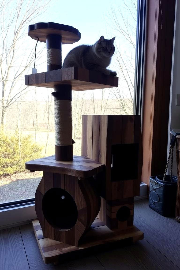 Eco Friendly Recycled Material Cat Tree - 24 Outdoor Cat Tree Ideas