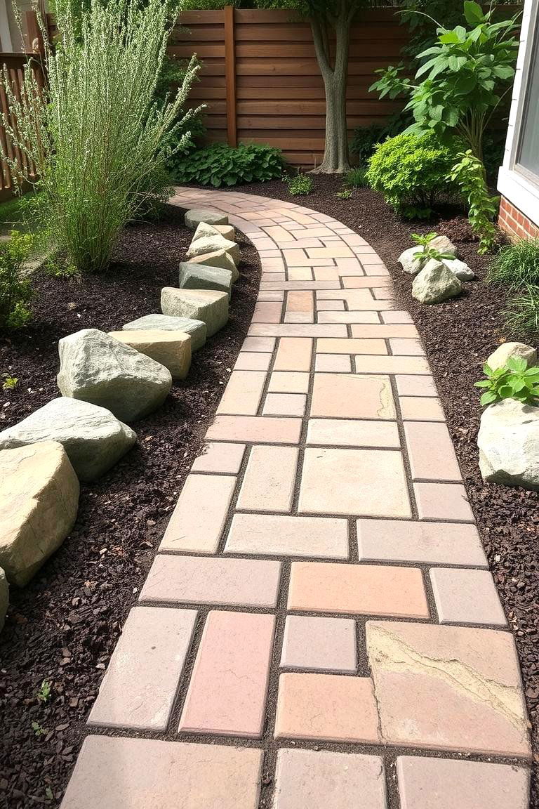 Eco Friendly Recycled Material Pavers Walkway - 24 Paver Walkway Ideas