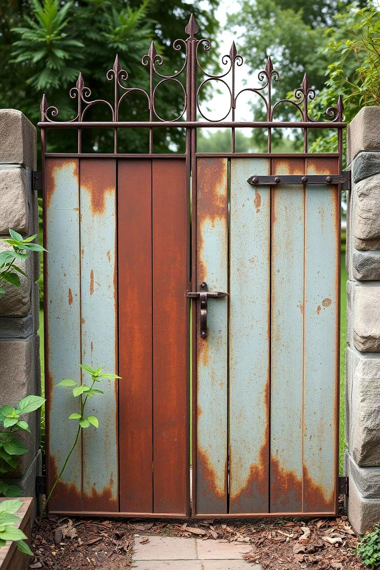 Eco Friendly Recycled Metal Gate - 24 Metal Garden Gate Ideas