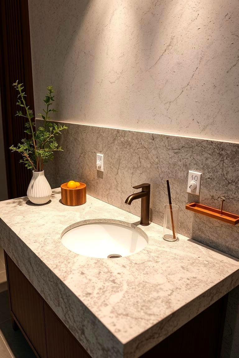 Eco Friendly Recycled Quartz Application - 24 Quartz Fireplace Surround Ideas