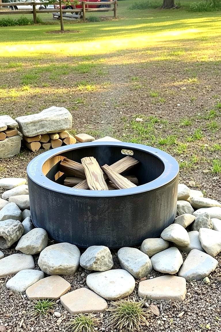 Eco Friendly Recycled Rim Fire Pit - 24 Truck Rim Fire Pit Ideas