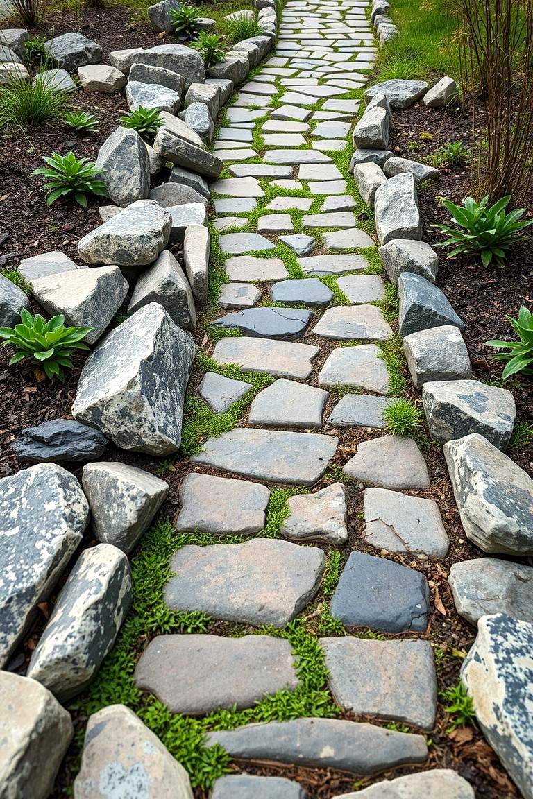 Eco Friendly Recycled Stone Walkway - 24 Stone Walkway Ideas