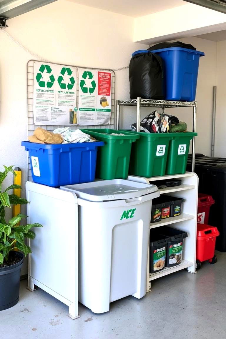 Eco Friendly Recycling Station - 24 Motorcycle Garage Ideas
