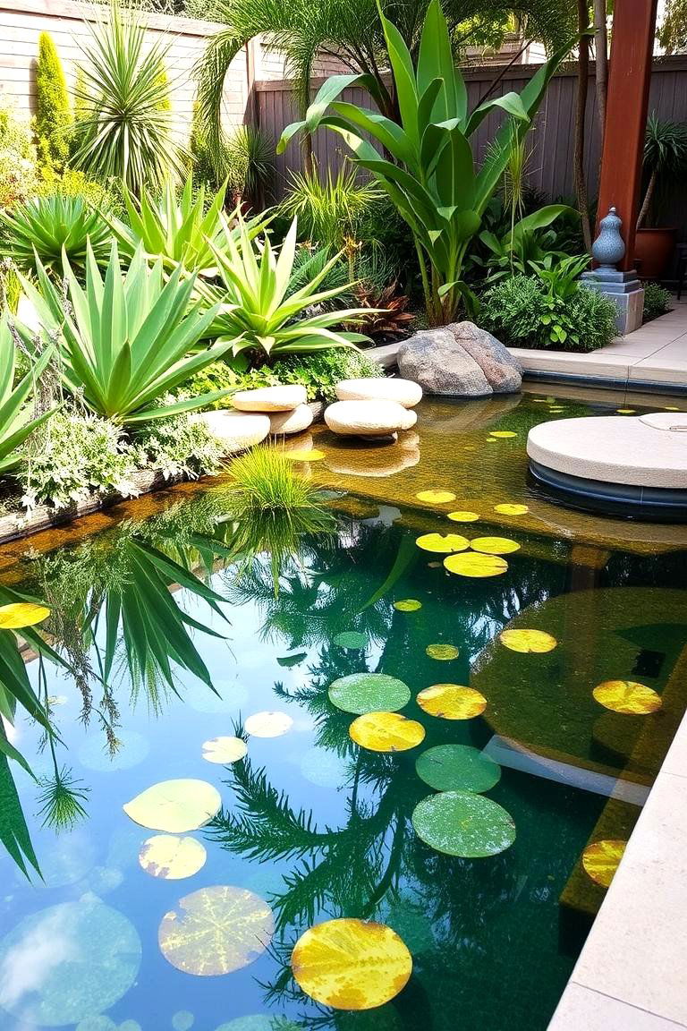 Eco Friendly Reflecting Pool with Native Plants - 24 Small Garden Reflecting Pool Ideas