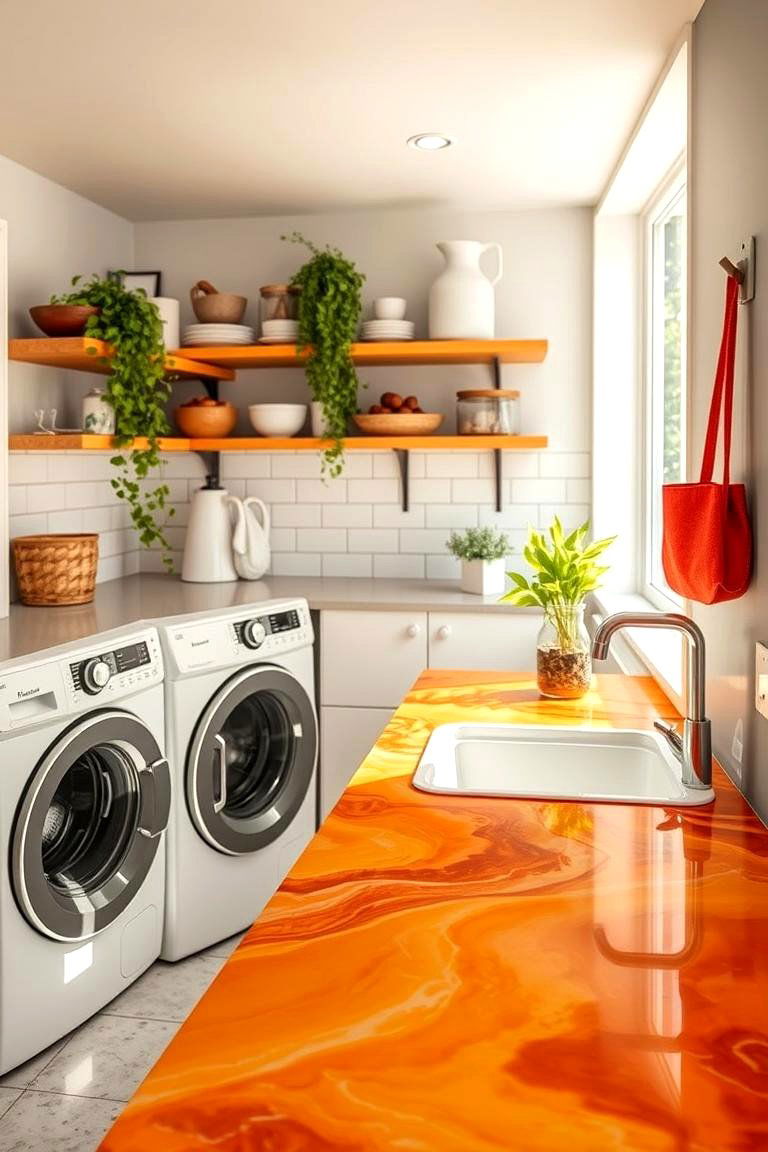 Eco Friendly Resin Countertops for a Modern Green Look - 24 Laundry Room Countertop Ideas