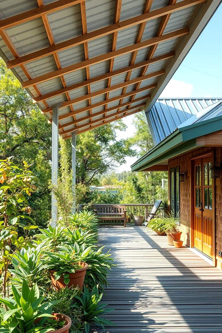 Eco Friendly Shade - 24 Metal Roof Porch Design Ideas