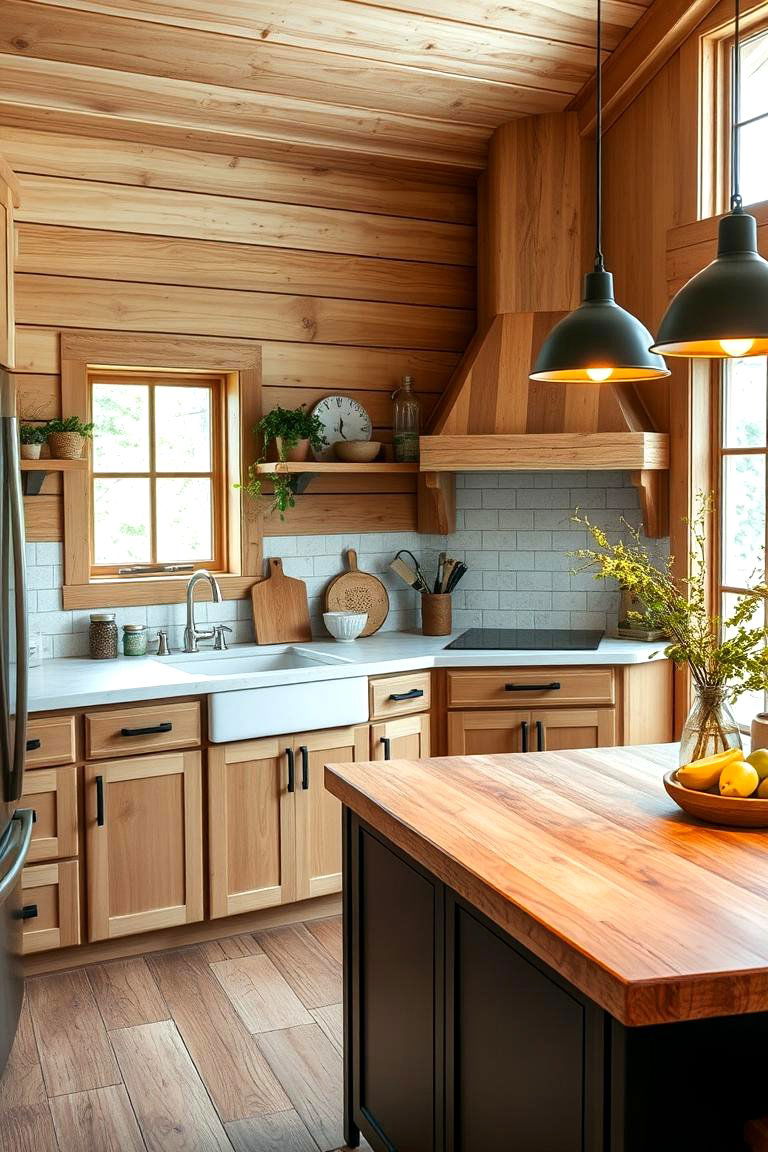 Eco Friendly Shiplap with Sustainable Island Materials - 24 Kitchen Shiplap Ideas With Kitchen Island Ideas